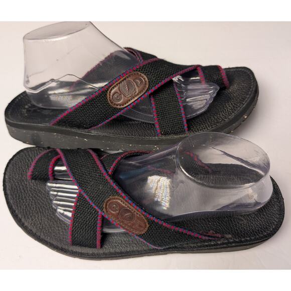 Vtg Dead Tread Grateful Dead Sandals MENS SIZE 10 Black Red Blue Trim Skeleton main image 8
